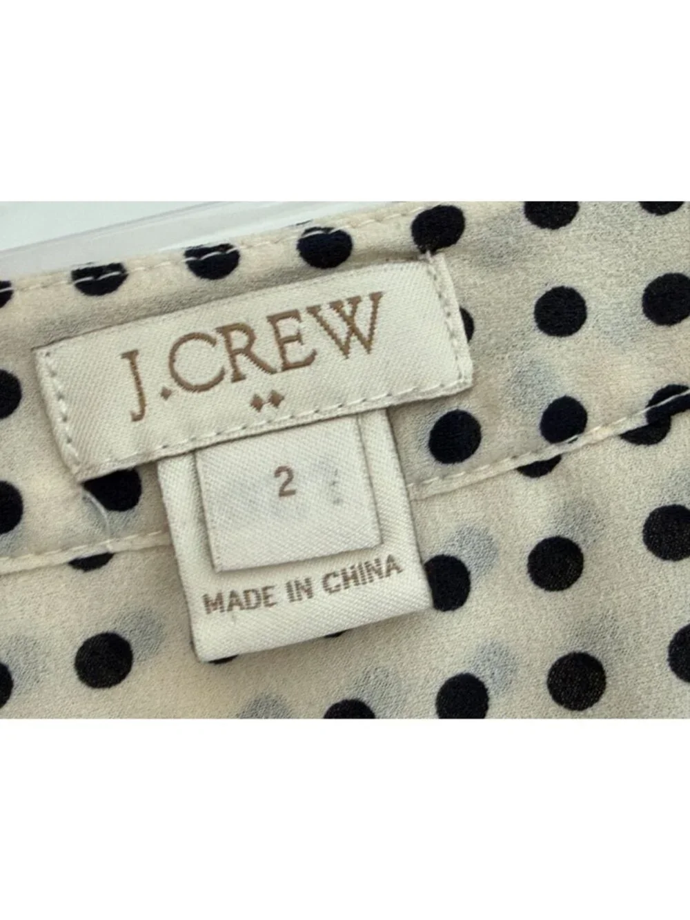 J. Crew Sleeveless Polka Dot Blouse Size 2 Black & White 100% Polyester Womens L - Picture 5 of 7